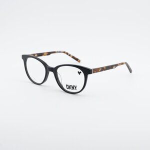 DKNY DK5050 001 Eyeglasses - Black/Havana 50mm Round Frame